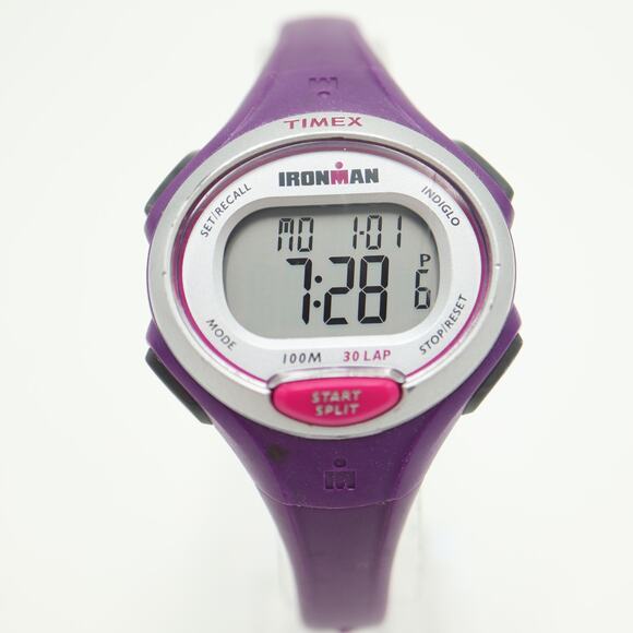 Timex Ironman Triathlon Women Indiglo Digital Watch Purple Silicone New Battery - Picture 5 of 12